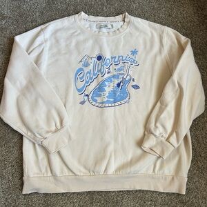 California Cream & Blue Pool Crewneck Fleece
